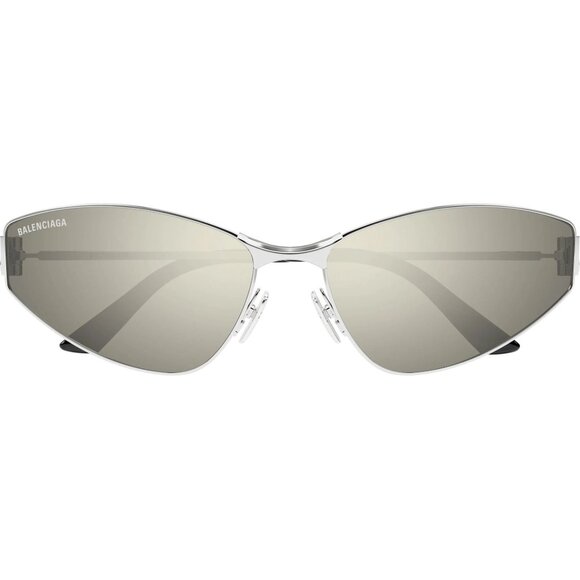 NEW BALENCIAGA SUNGLASSES BB0335S 006 SILVER UNISEX EYEWEAR